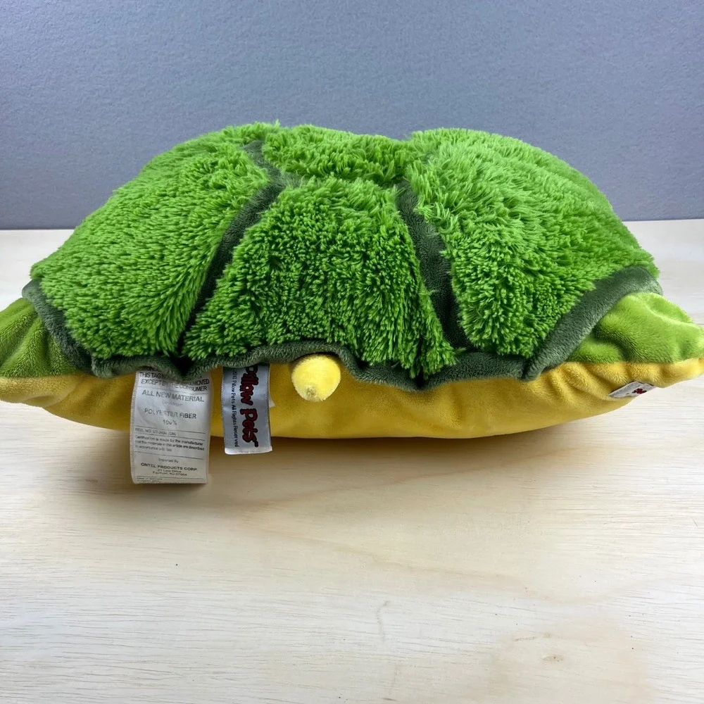 Pillow Pets Green Turtle Plush Stuffed Animal Toy Large 18 inch Folding Pillow